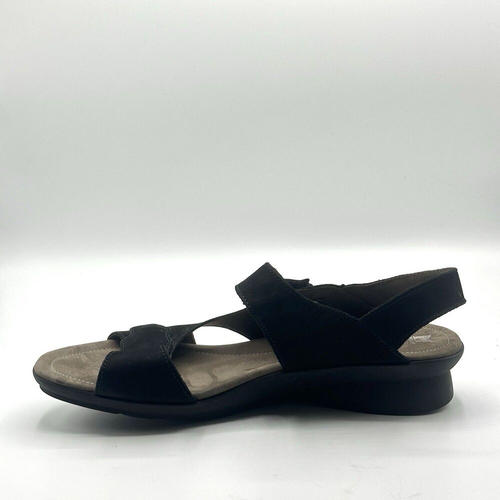 Mephisto Prudy Women's Black Wedge Heel Sandals EU Size 42 US Size 12 Suede - Picture 7 of 16
